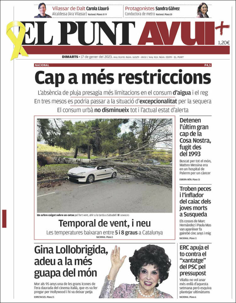 Portada de El Punt Avui (España)