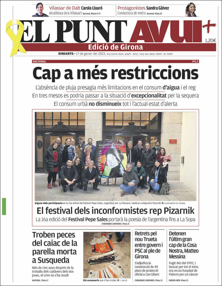 Portada de El Punt Avui - Girona (España)