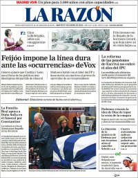 Portada de La Razón (España)