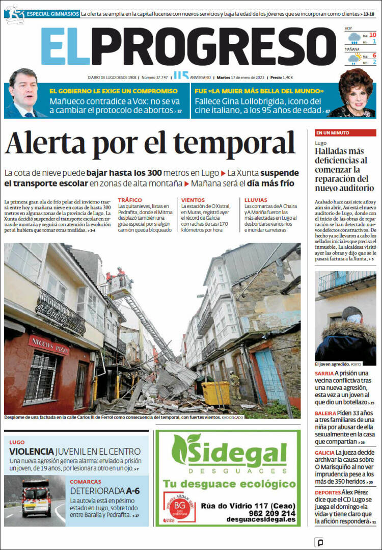 Portada de El Progreso (España)