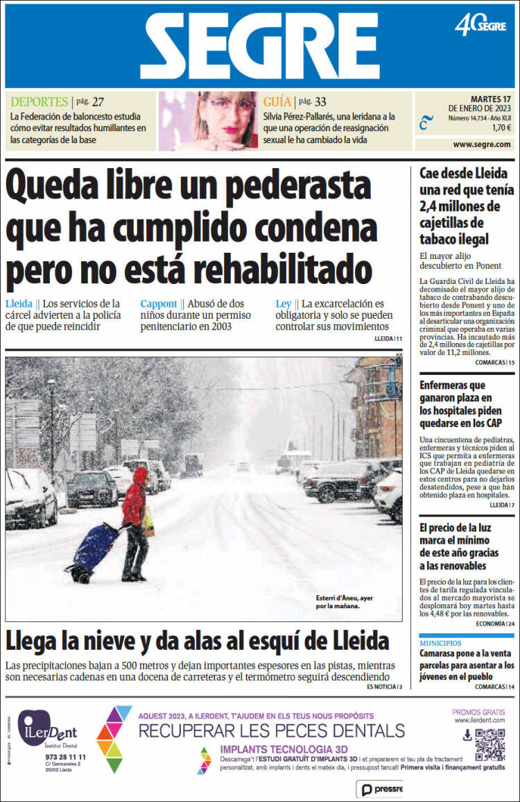 Portada de Segre  (España)