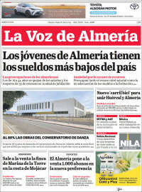 Portada de La Voz de Almería (España)
