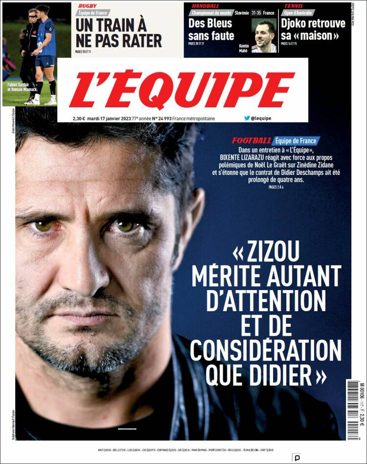 Periódico Lequipe Francia Periódicos De Francia Edición De Martes