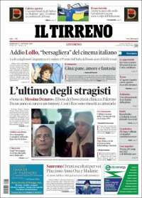 Portada de Il Tirreno (Italia)