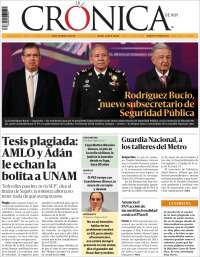 Portada de La Crónica de Hoy (M&eacute;xico)