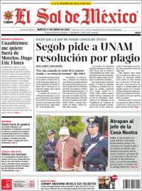 Portada de El Sol de México (M&eacute;xico)