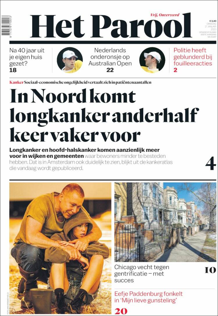 Portada de Het Parool (Pa&iacute;ses Bajos)