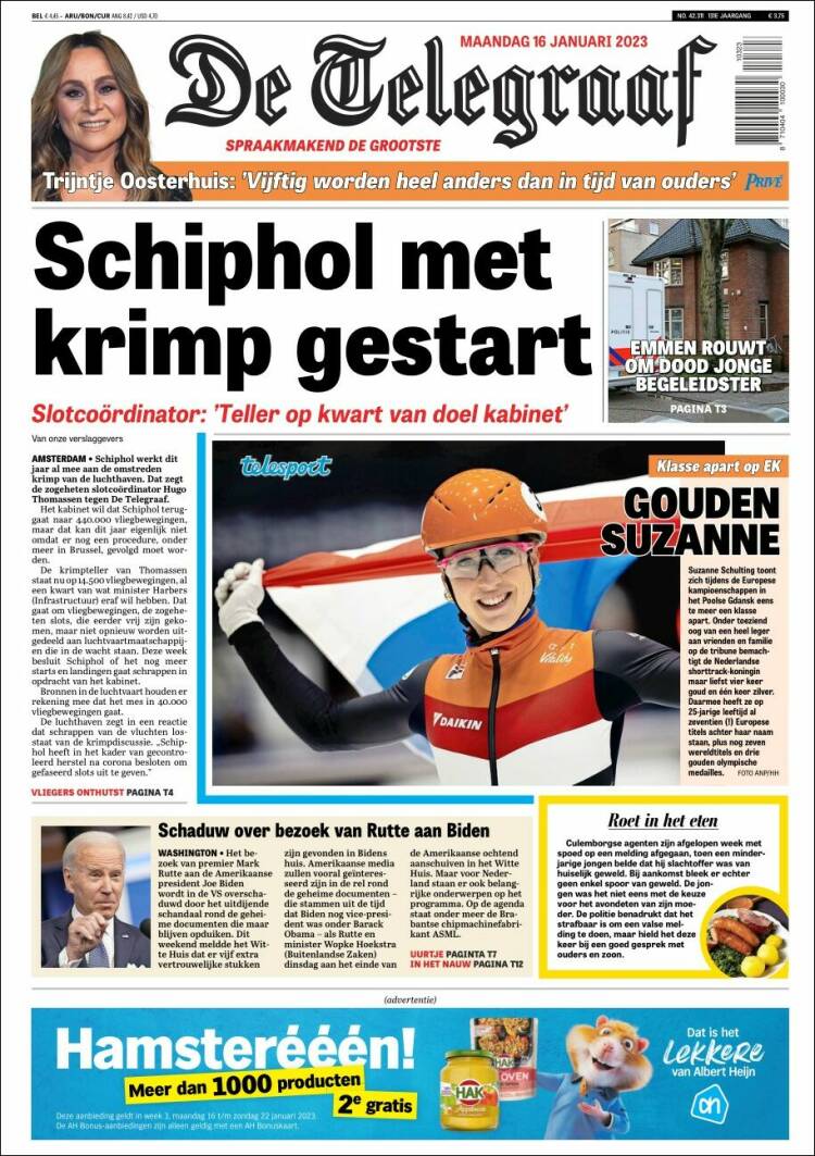 Portada de De Telegraaf (Pa&iacute;ses Bajos)