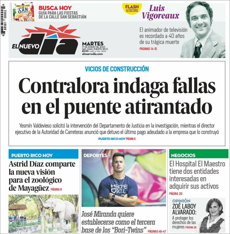 Portada de El Nuevo Día (Puerto Rico)