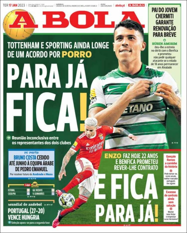 Portada de A Bola (Portugal)