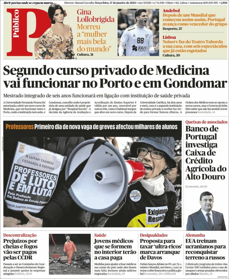 Portada de Público (Portugal)