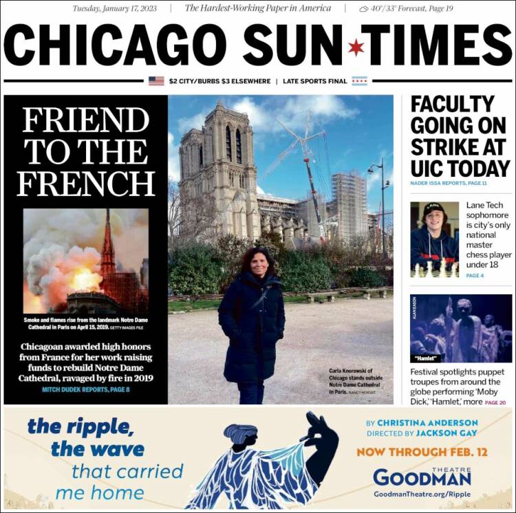 Portada de Chicago Sun-Times (USA)