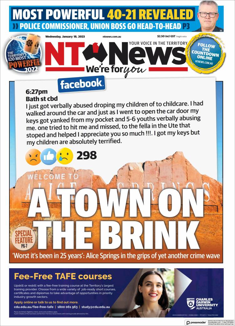 Portada de Northern Territory News (Australia)