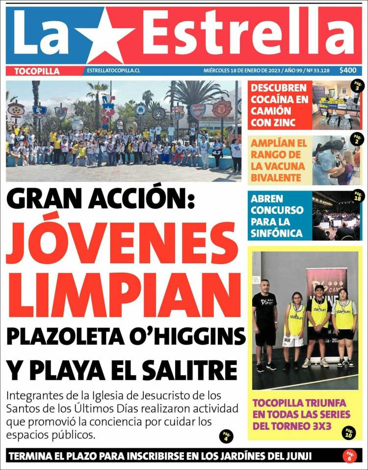 Portada de La Estrella de Tocopilla (Chile)