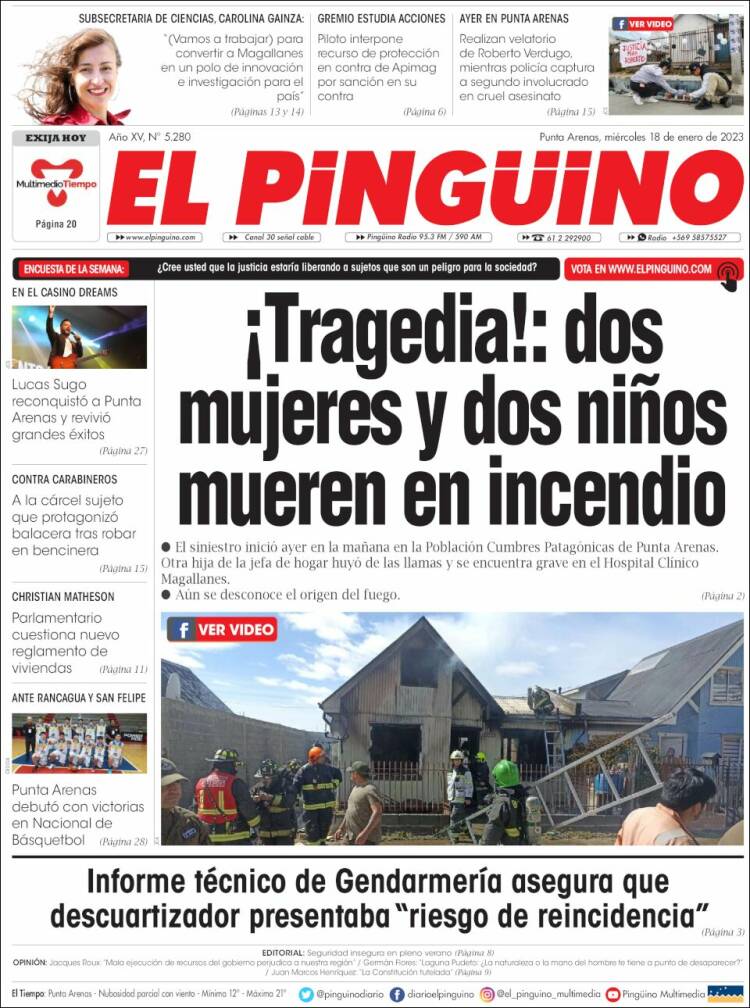 Portada de El Pingüino (Chili)