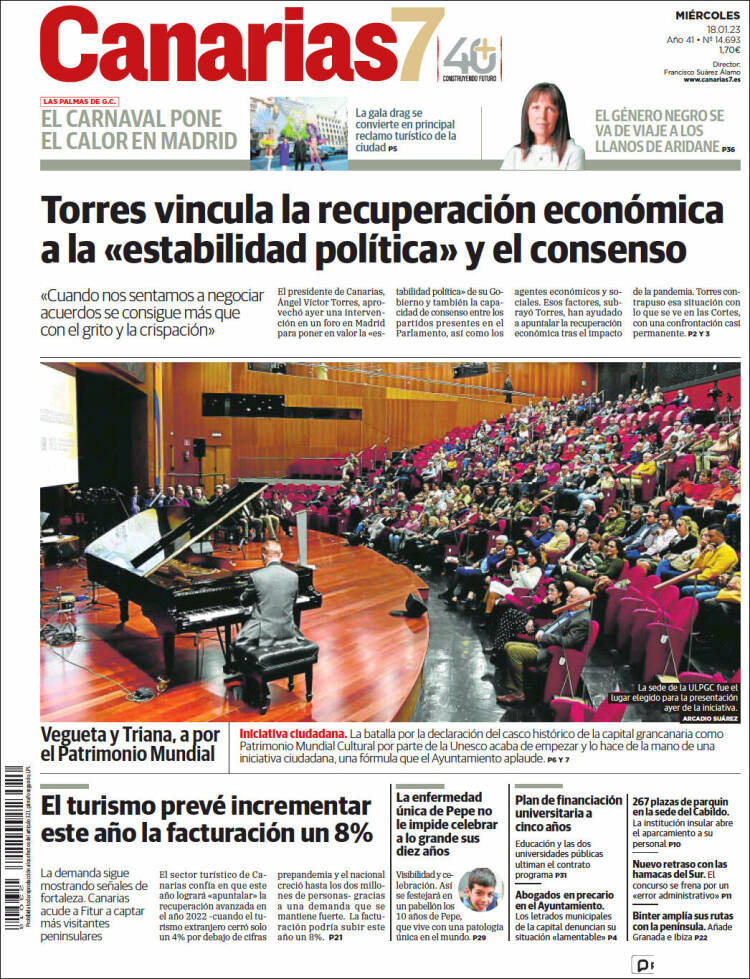 Portada de Canarias 7 (España)