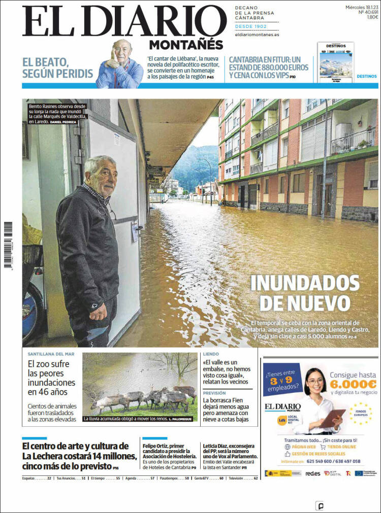 Portada de El Diario Montañés (España)