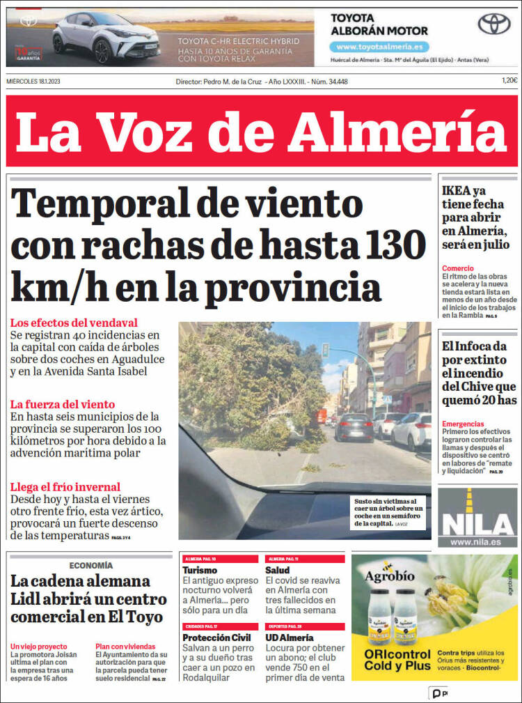 Portada de La Voz de Almería (España)