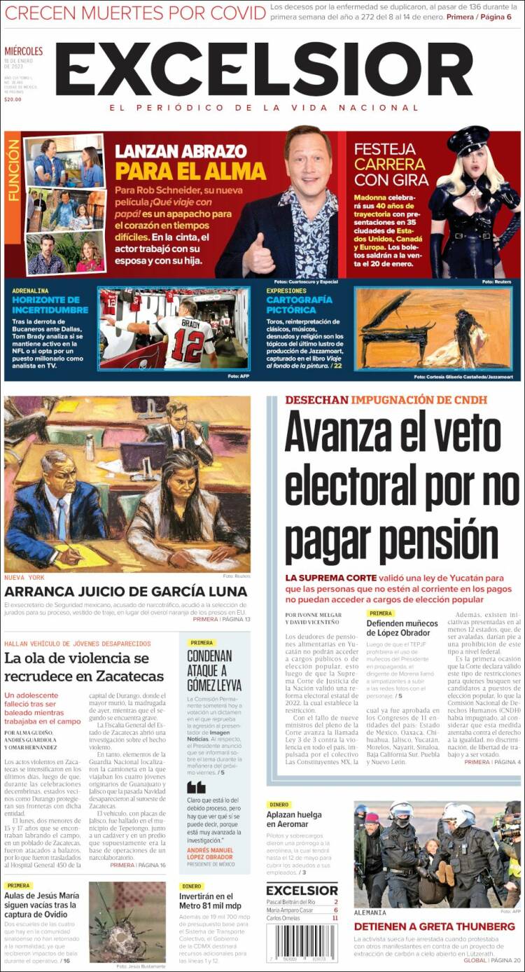 Portada de Excelsior (México)