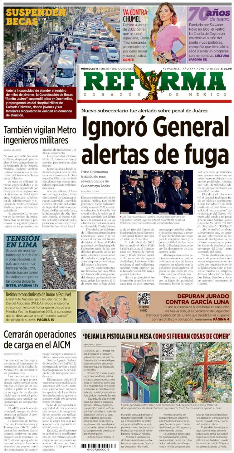 Portada de Reforma (México)