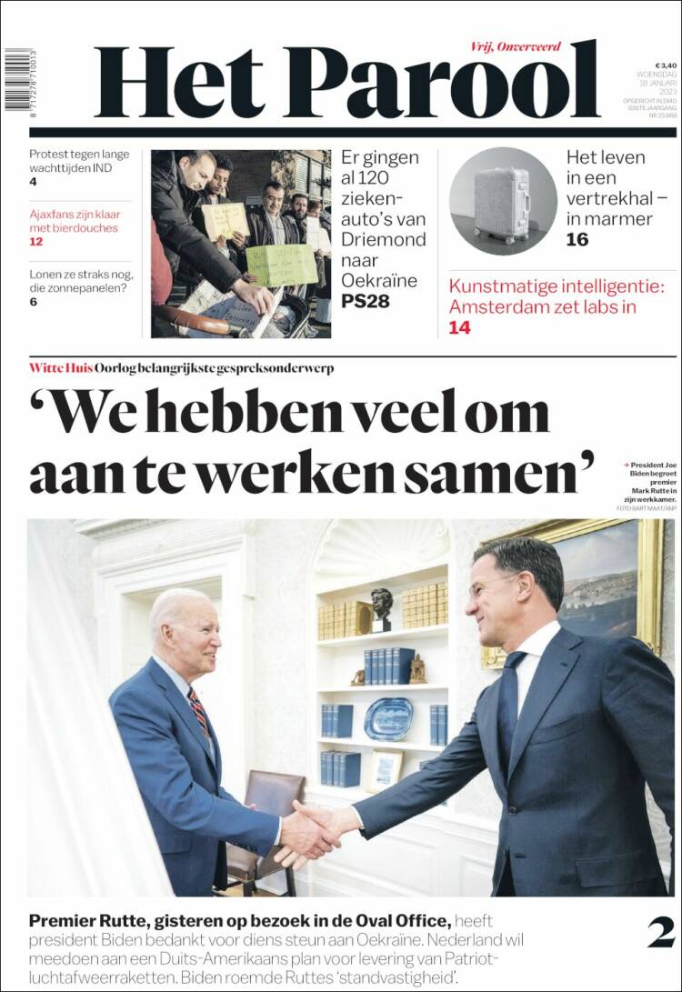 Portada de Het Parool (Países Bajos)