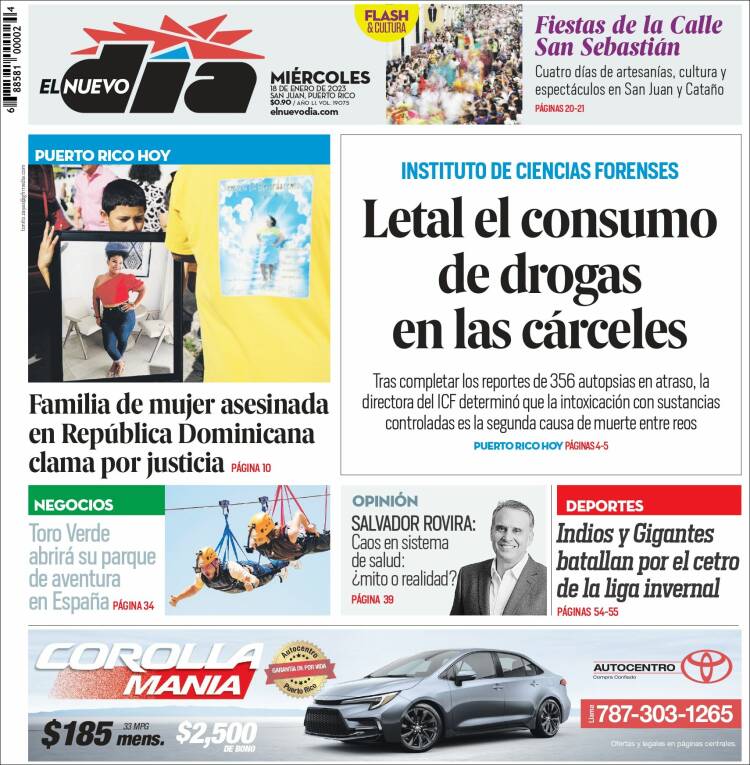 Portada de El Nuevo Día (Puerto Rico)