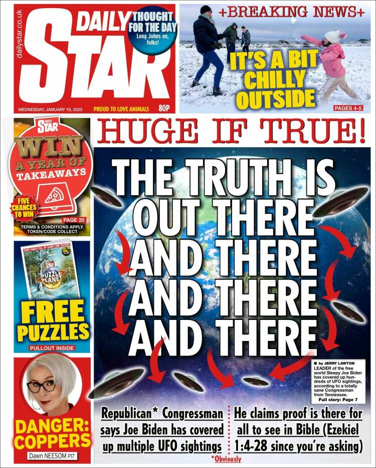 Portada de Daily Star (United Kingdom)