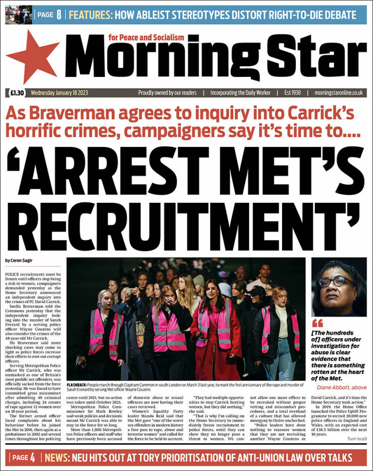 Portada de Morning Star (Reino Unido)