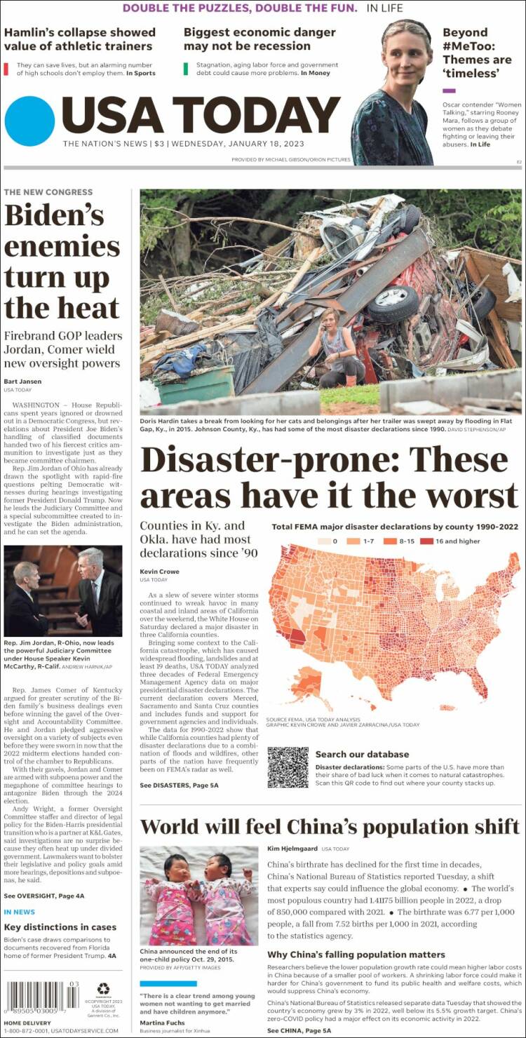 Portada de USA Today (USA)