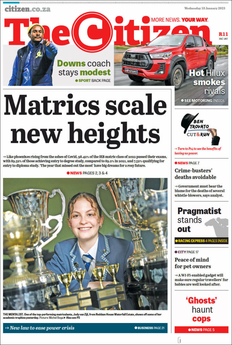 Portada de The Citizen (Sud&aacute;frica)