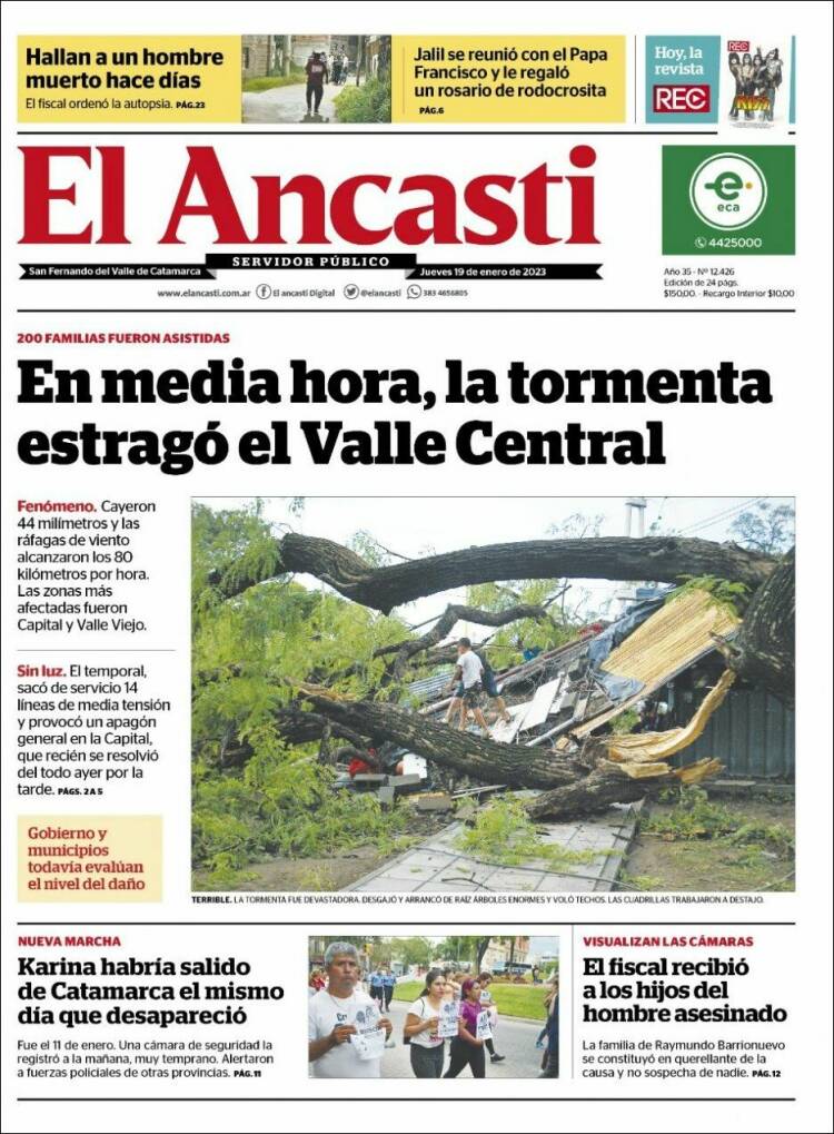 Portada de El Ancasti (Argentina)