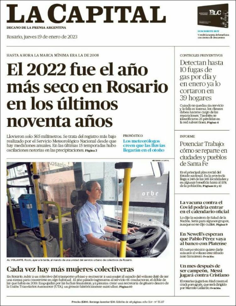 Portada de La Capital - Rosario (Argentina)