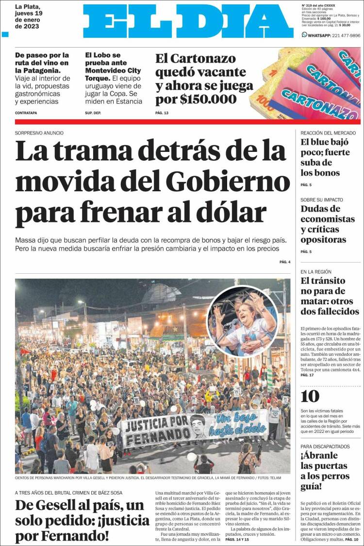 Portada de El Día de la Plata (Argentina)