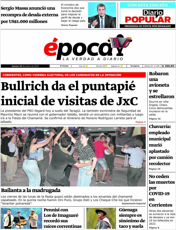 Portada de Diario Época (Argentina)