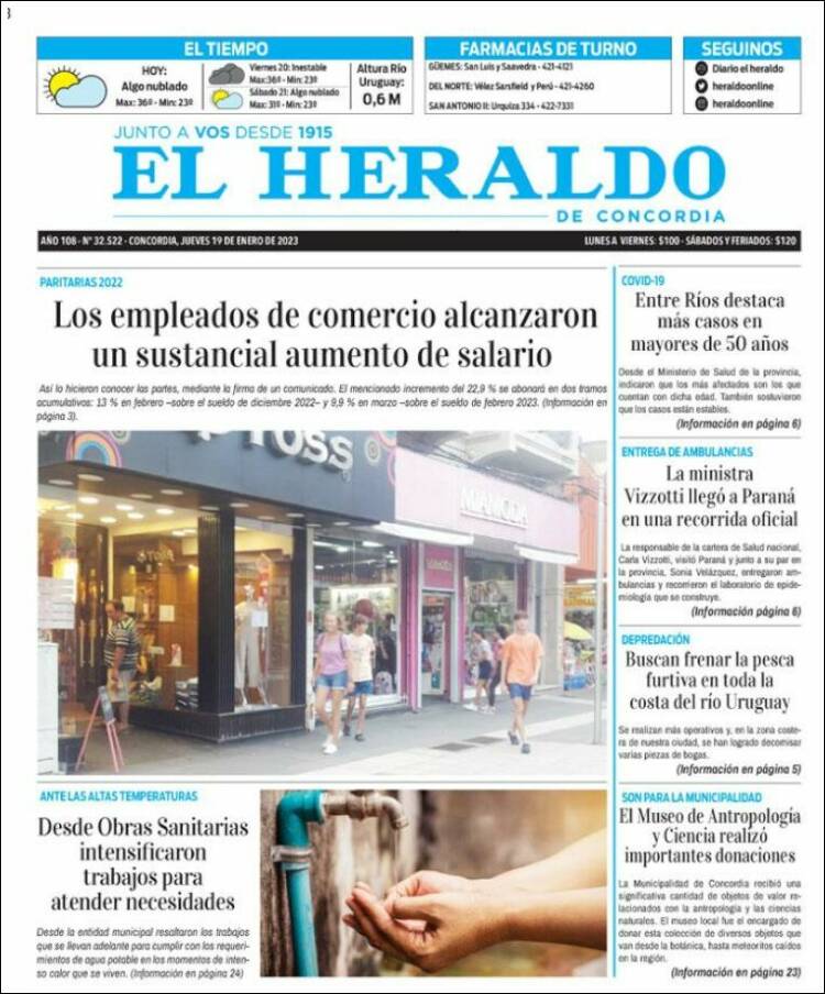 Portada de El Heraldo de Concordia (Argentina)