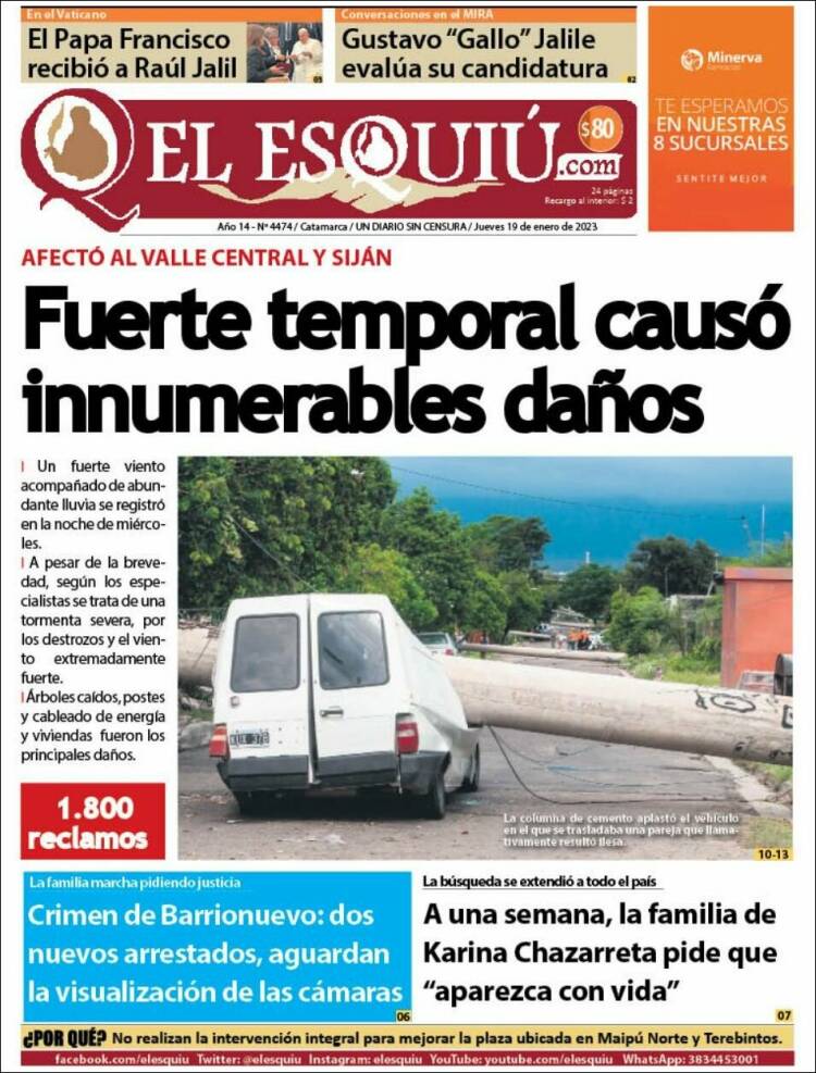 Portada de El Esquiu (Argentina)