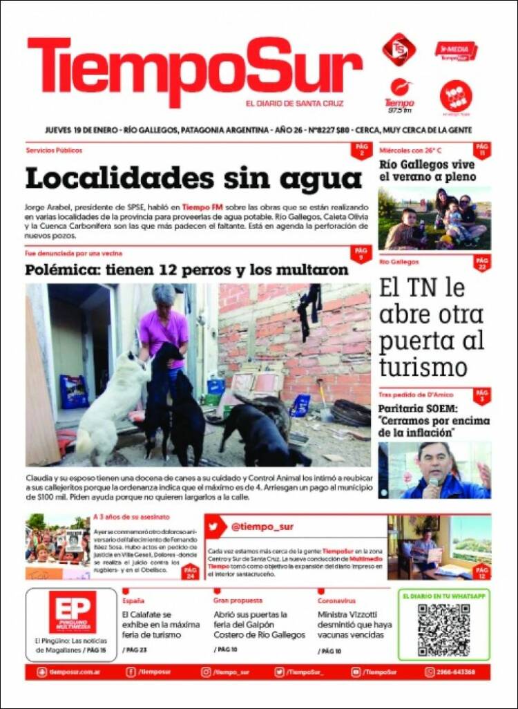Portada de Tiempo Sur (Argentina)