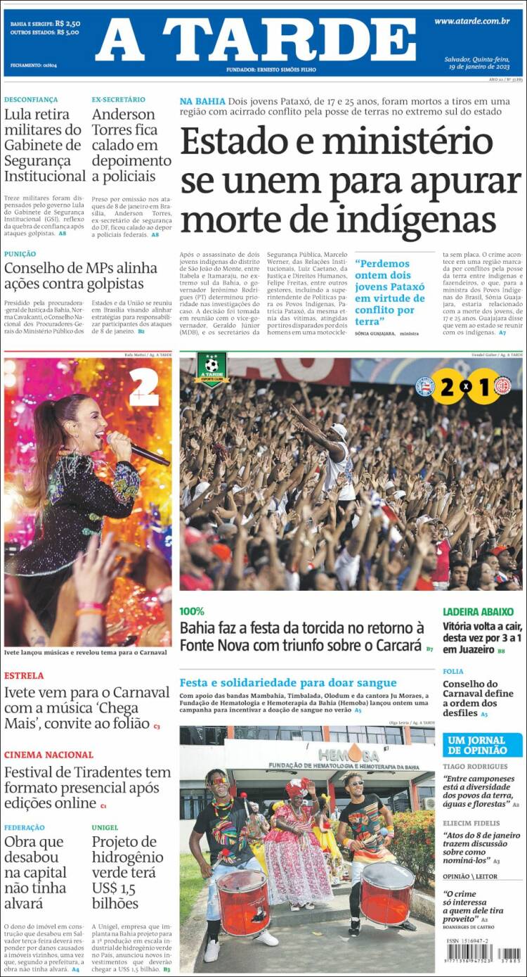 Portada de Diário A Tarde (Brasil)