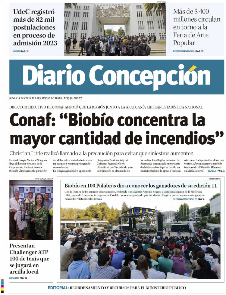 Portada de Diario de Concepción (Chile)