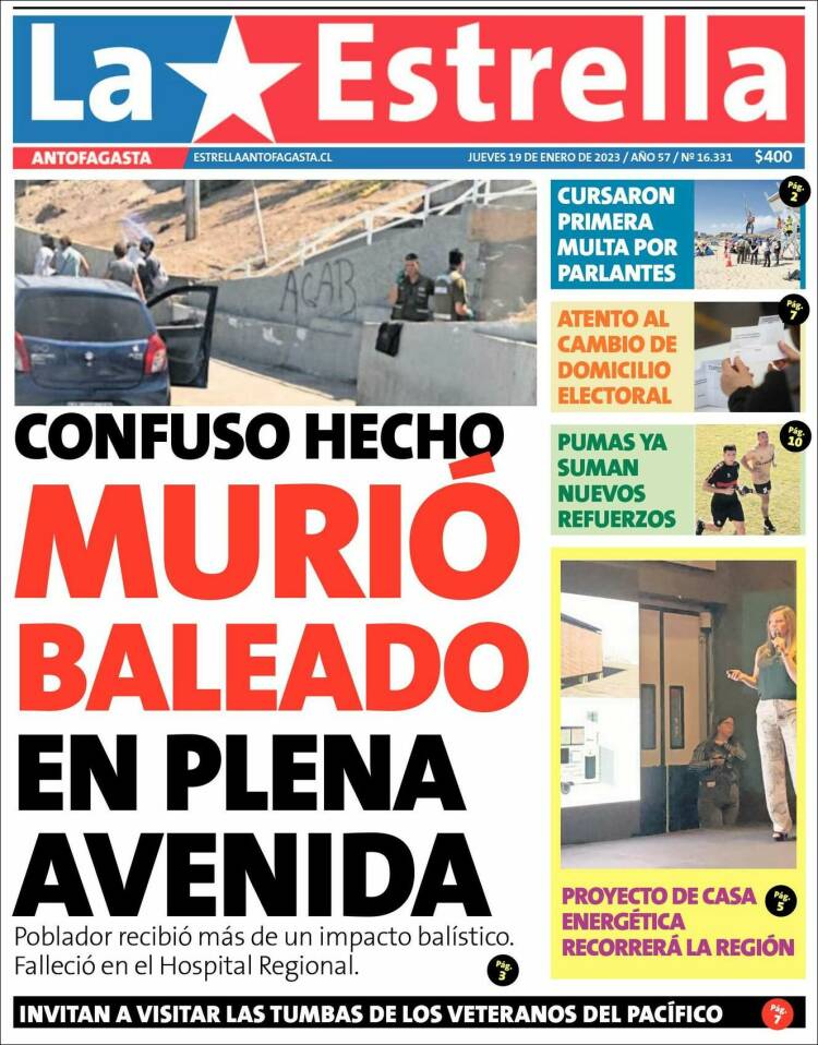 Portada de La Estrella del Norte (Chile)