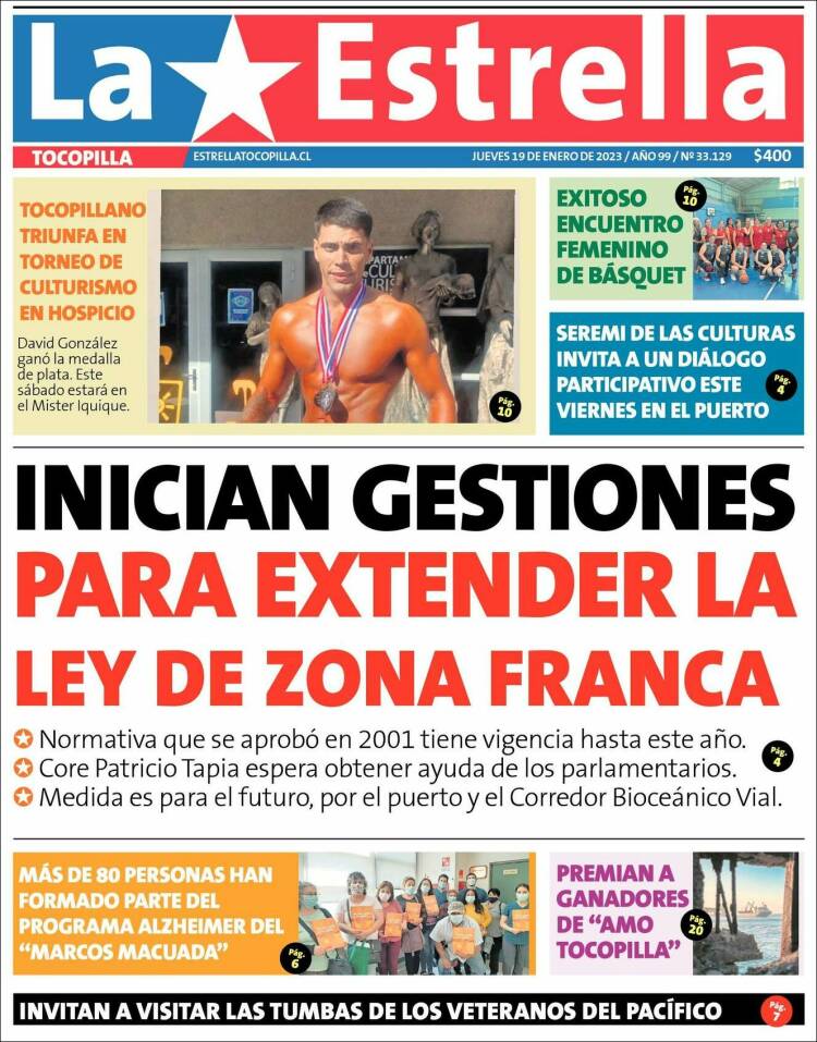 Portada de La Estrella de Tocopilla (Chile)