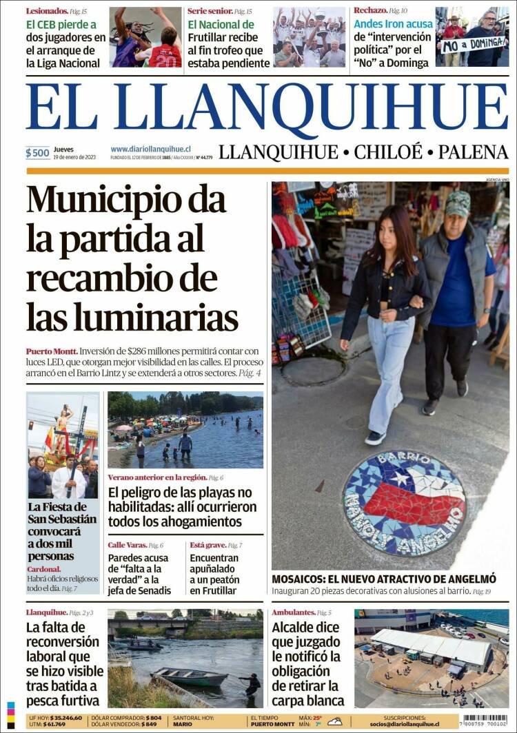 Portada de El Llanquihue (Chile)