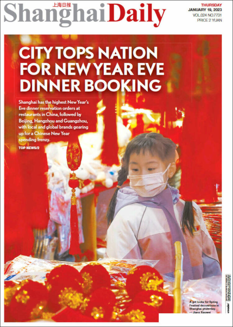 Portada de Shanghai Daily (China)