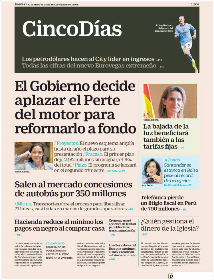 Portada de Cinco Días (Espa&ntilde;a)