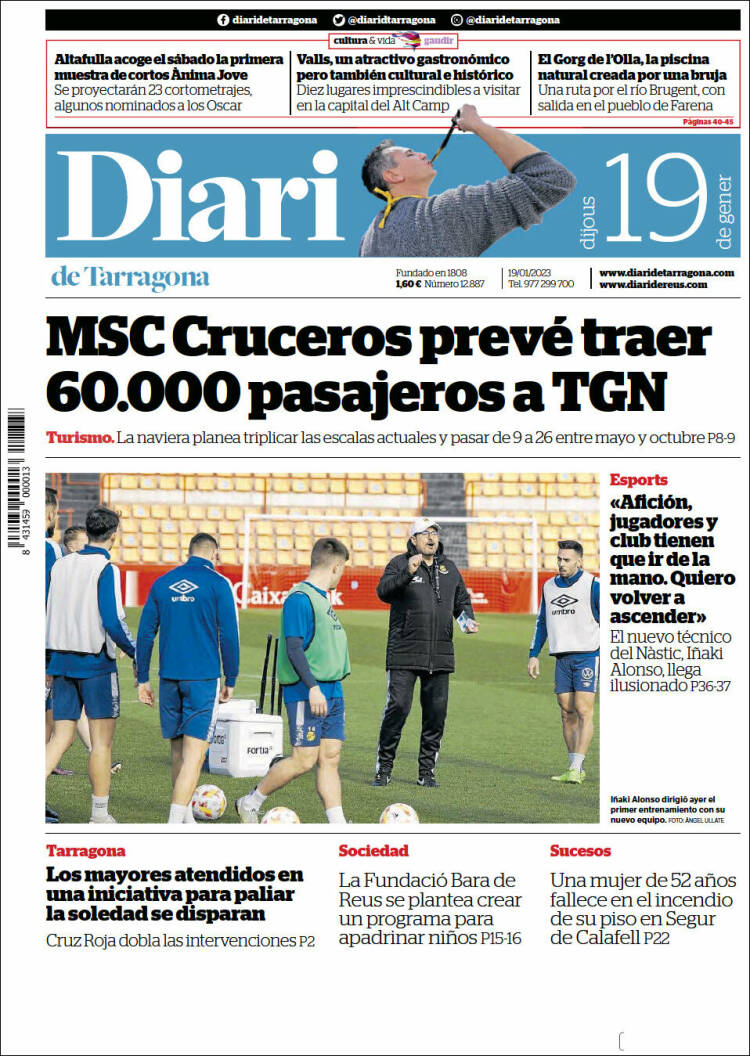 Portada de Diari de Tarragona (Espa&ntilde;a)