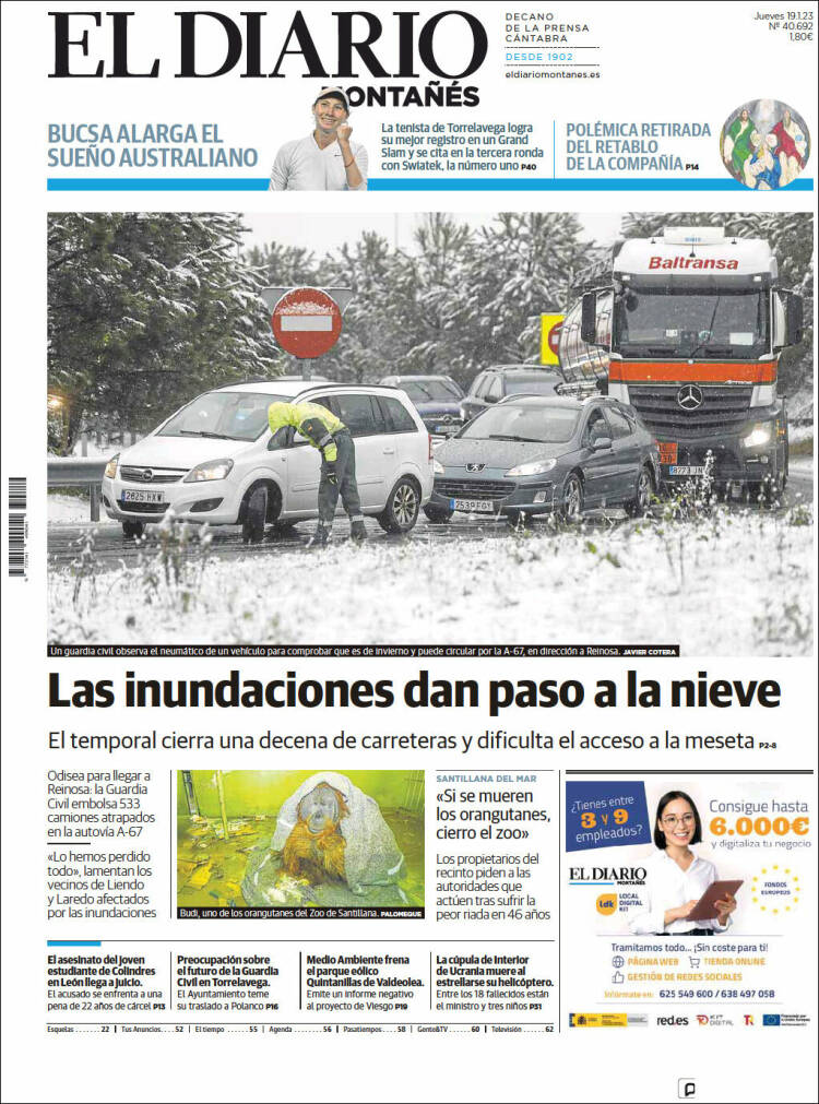 Portada de El Diario Montañés (Espa&ntilde;a)