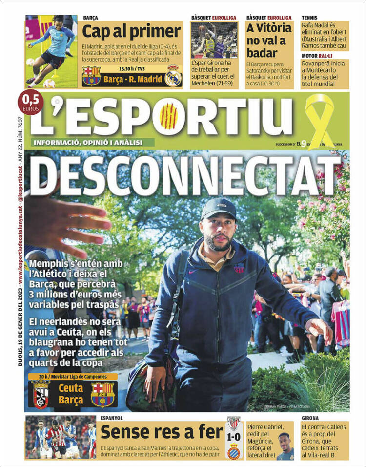 Portada de L'Esportiu (Espa&ntilde;a)