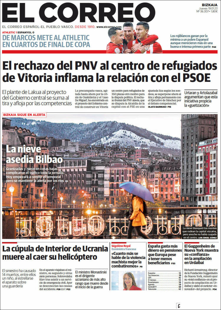 Portada de El Correo (Espa&ntilde;a)