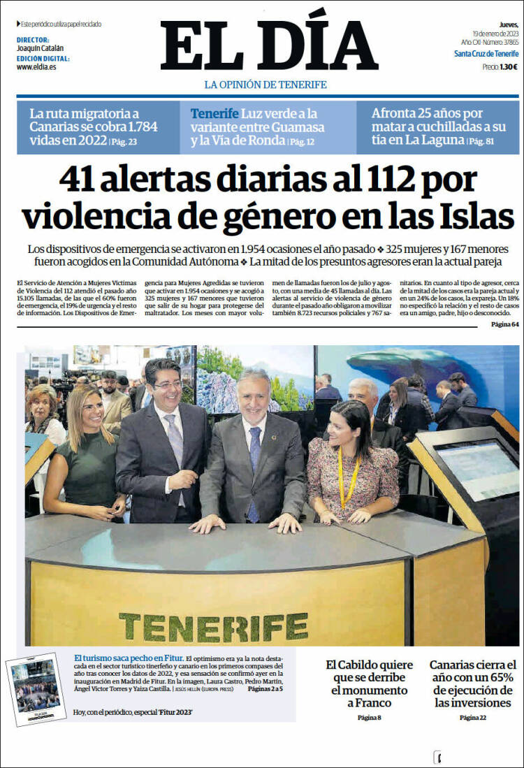 Portada de El Día (Espa&ntilde;a)