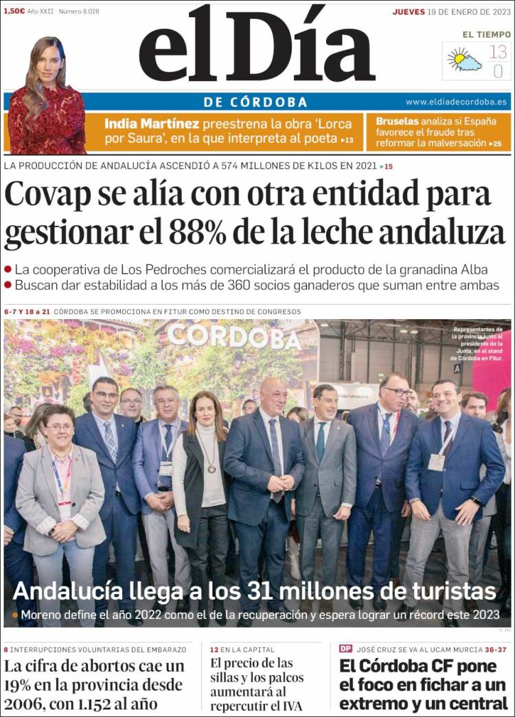 Portada de El Día de Córdoba (Espa&ntilde;a)